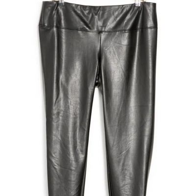 Catherine Malandrino Faux Leather Legging Plus Size 3X (22-24) Black $88