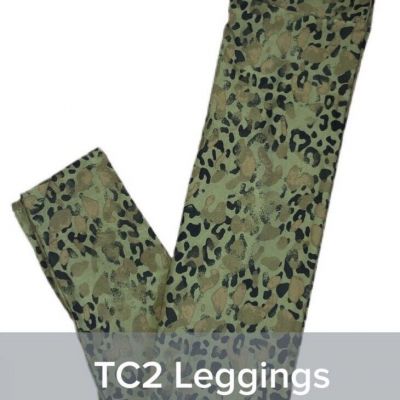 LuLaRoe Womens Leggings Size TC2 Camo Camouflage Cheetah Leopard Plus 18+ NWT