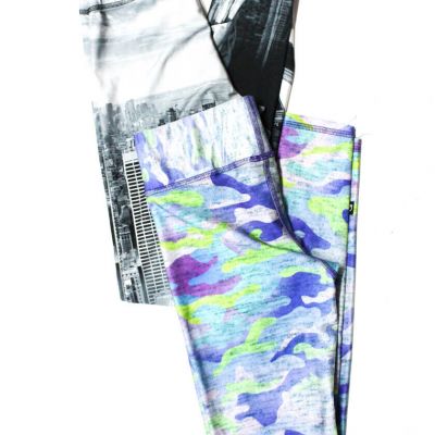 Terez Womens High Rise Building Camouflage Print Leggings Gray Multi XS Lot 2