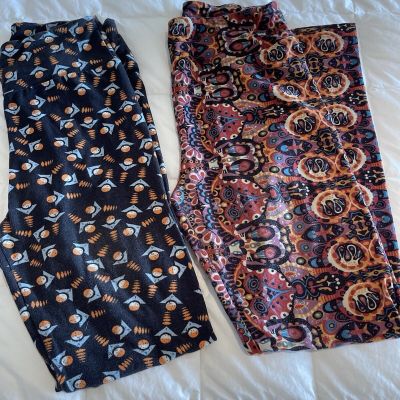 LuLaroe Leggings One Size Lot Of 2 Pre Owned