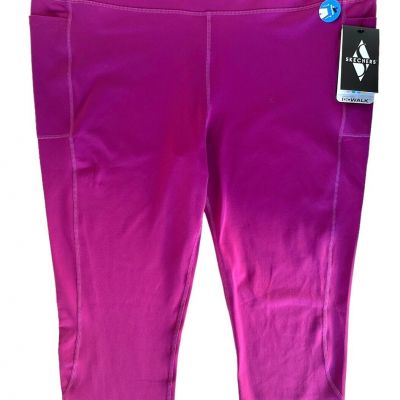 Skechers Women's Go Walk High-Waisted 7/8 Leggings w/ Pockets Size 3XL Magenta