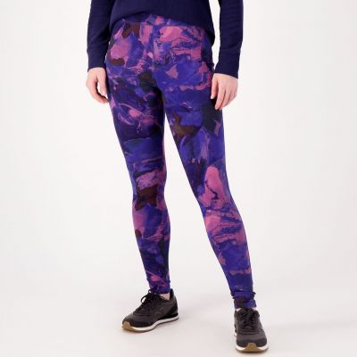 Denim & Co. Women's Plus Sz Leggings 2X Printed Duo Stretch Purple A465315