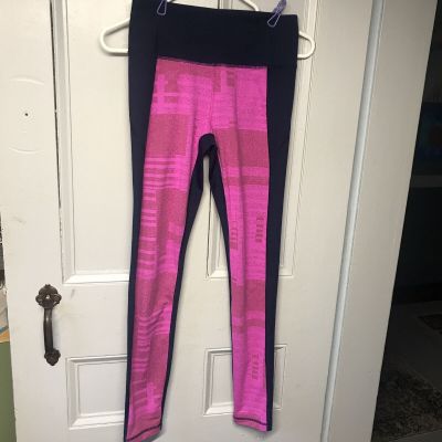 Under Armour Leggings Yoga Pants Women’s Small Geometric Pink Navy Gym Workout