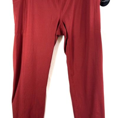 Centro Women's 3X Merlot Red Exercise Leggings Joggers Yoga NEW NWT