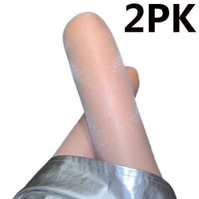 2pc Ladies Party Shiny Glitter Glossy Stockings Pantyhose,Solid Tight Socks