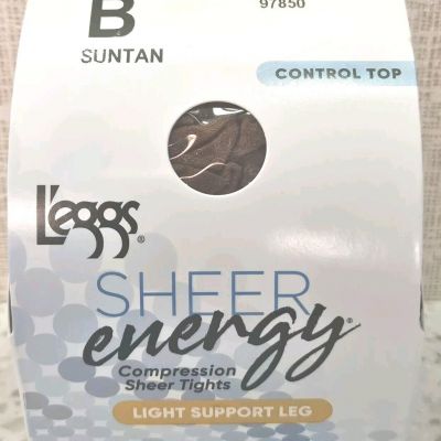 1 Pair Leggs Sheer Energy Compression Tights Light Support Leg Suntan B 97850