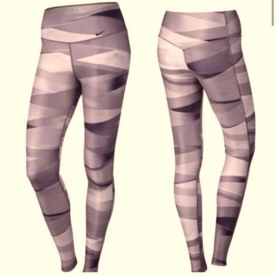 Nike Power Legend Ribbon Wrap Training running leggings blush mauve Lilac-L