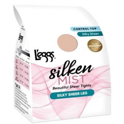 L'eggs Silken Mist Control Top Run Resistant Silky Sheer Tights 1 Pack