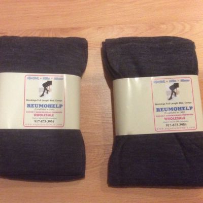 Reumohelp Full Length Stockings. 2 pairs. Size L/XL. 50perc wool. Italy