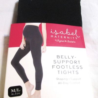 Isabel Maternity Women's Sz M/L Belly Support Footless Tights Black NWT-SHAPING