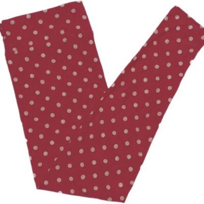 LuLaRoe Womens Leggings Size TC2 Love Ya Red Pink Polka Dots Plus 18+ NWOT NEW