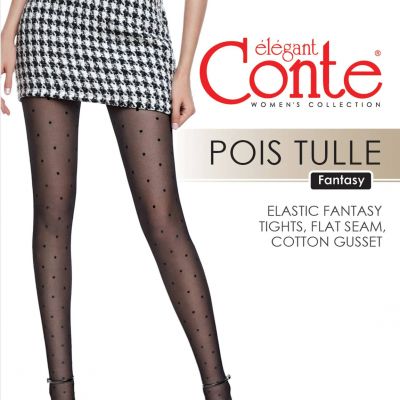 Conte Pois Tulle 30 Den - Fantasy Women's Tights with a dots pattern & tulle eff