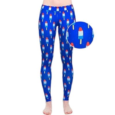 tipsy elves women's bomb pop red white blue leggings size m