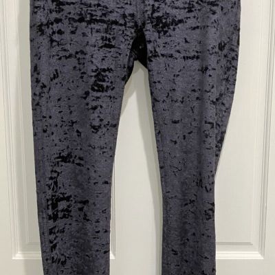 Lululemon Women Crushed Velvet Wunder Lounge High Rise Leggings Size 8 Black