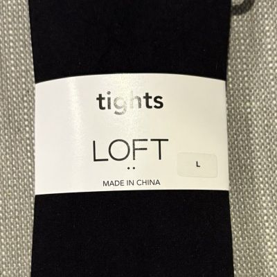 Ann Taylor Loft L BLACK (6600) Opaque Tights: 92perc Nylon 8perc Spandex • 140-165 lbs