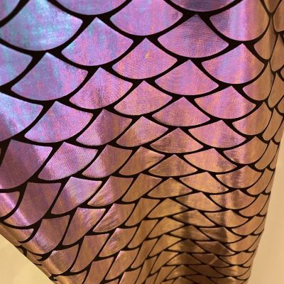 Spirit Halloween Shiny Fish Scale Iridescent Purple  Mermaid Leggings New Size L