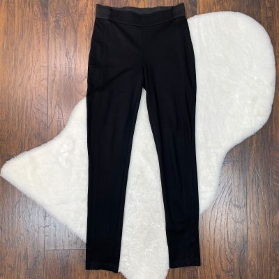 Talbots Leggings Small Black Stretch Twill Elastic Waist Pull-On Skinny Women's