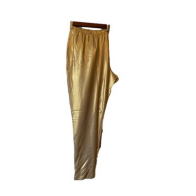 Denim 24/7 Metallic Shiny Gold Pull On Leggings Size 3X NWOT
