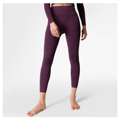 Sweaty Betty Womens Leggings Size 12  Purple Motion Jacquard 7/8 Workout Pants