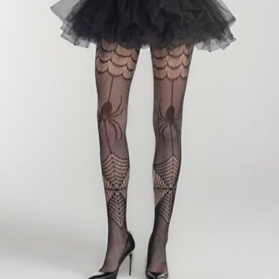 Spider Web Fishnet Stockings Tights Halloween Black Widow Sexy Adult One Size