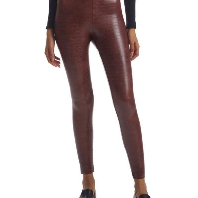 Commando faux leather animal legging in Brown Croc