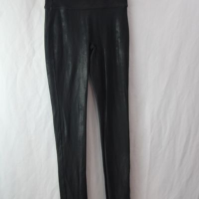 Spanx Women's Black Shiny Fitted Ankle Leggings sz XS