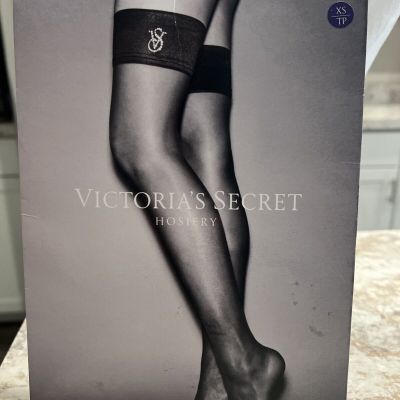 Victoria's Secret VERY SEXY Stockings Logo Band Thigh Highs Purple VS Shine XS