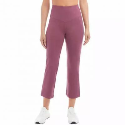 Jockey Ladies' Yoga Capri Cropped Slit Flare Stretch Pant Mauve/Nocturne SZ M