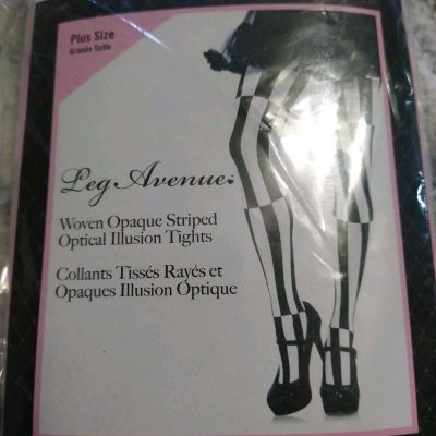 Plus Size Black And White Striped Tights Doll