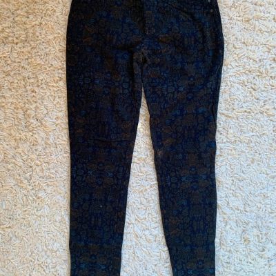 Sanctuary Navy/Black Floral Printed Legging Slim Faux Pocket Pant Womens S