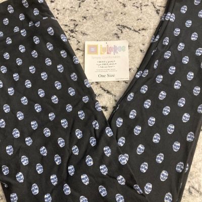 LLR One size Halloween Collection Black with White Skulls as Polka Dots