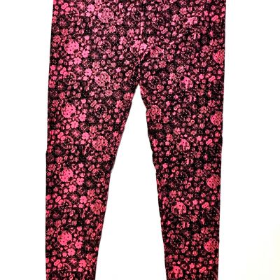 LuLaRoe leggings adult size TC (tall & curvy) floral pink dark mauve