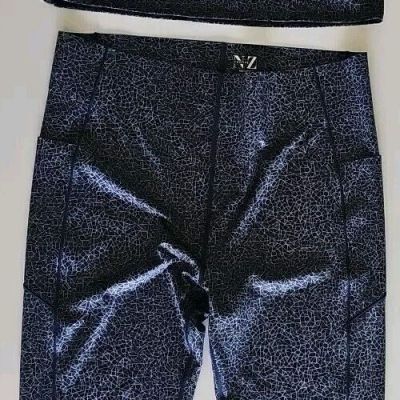 Nic + Zoe ACTIVE Sz XL Leggings Workout Pants & Matching Tank Top Blue Mosaic