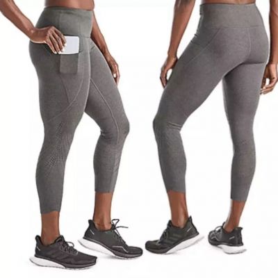 Members Mark Size XXL Women Workout Running Yoga Gym Perforated Legging Gray NEW