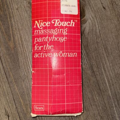 Vintage Nice Touch Massaging Pantyhose For Active Women Size Queen Sears Toast