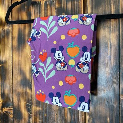 Disney Lularoe Leggings - OS - Purple Flowers and Fruit Mickey Mouse