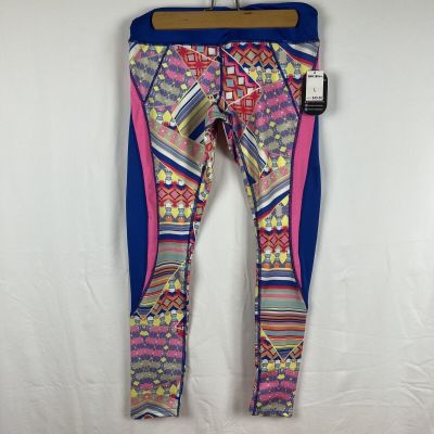 Hot Kiss Performance Soft Touch Psychedelic Color Legging Large NWT