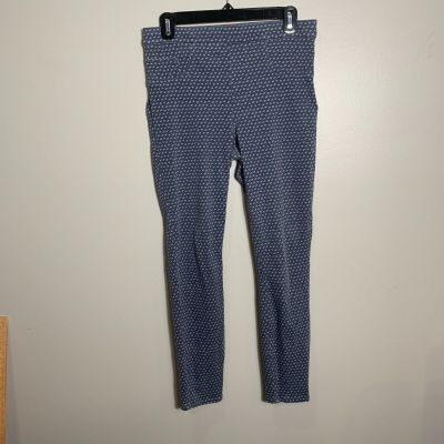 Spanx Painted Dot Size Medium Blue Polka Dot High Rise Leggings Jeggings Jeans