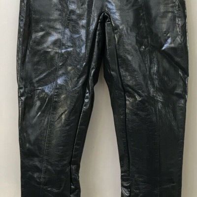 Spanx Faux Patent Leather Leggings Pull On Olive Green Womens Shiny Size XS