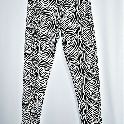 NoBo No Boundaries Zebra Print Leggings Stretch Junior M 7-9 New Without Tags