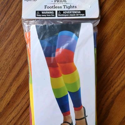 Rainbow PRIDE ???? Multi Color Footless Tights ONE SIZE NWT