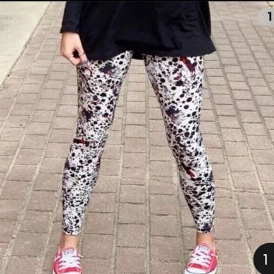 Lularoe Leggings One Size Cruella Villains White Black Red