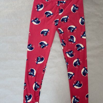 lularoe leggings women's one size red black cat crescent moon Halloween