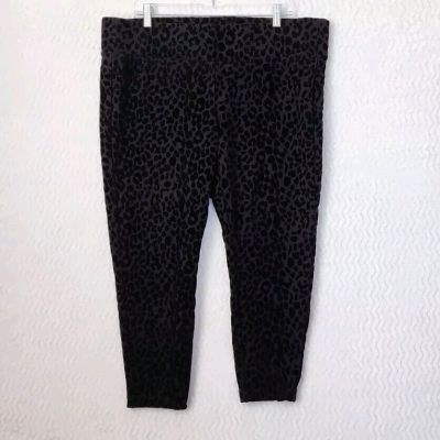 Torrid Black Studio Ponte Flocked Leopard Pixie Pants Size 2  18/20 2X PullOn