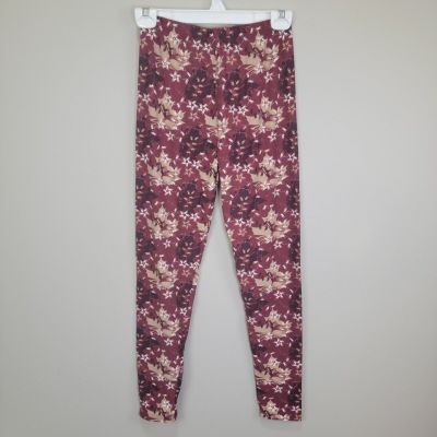 Leggings Depot Burgundy Fall Print Leggings  Plus Size