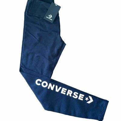 Converse Women’s BLACK High Waist Wordmark Workout Leggings #10020878-A01 NEW