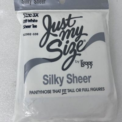 Just My Size Pantyhose Size 3X Off-White - Silky Sheer - L'eggs