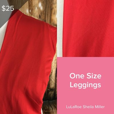 One Size OS LuLaRoe leggings Bright Red NEW Buttery Soft  Free Shipping