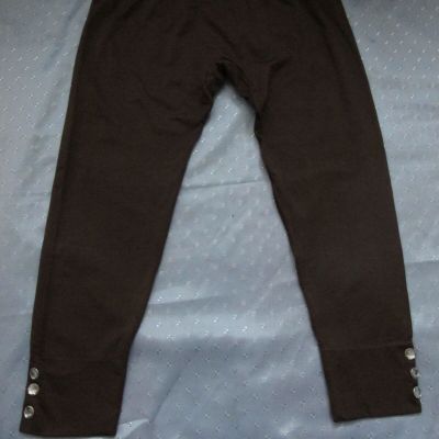 LEGGINGS/ELASTIC YOGA PANTS BROWN CROPPED,CAPRI WOMEN M,MEDIUM,L 4-6,RHINESTONE