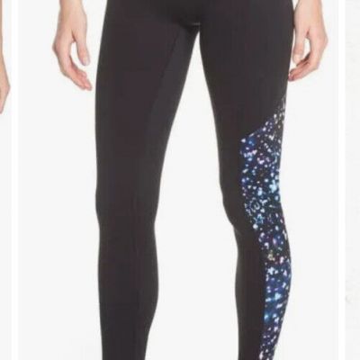 Spanx Leggings Womens Size M Black Cosmic Print Booty Boost Style # 50138R